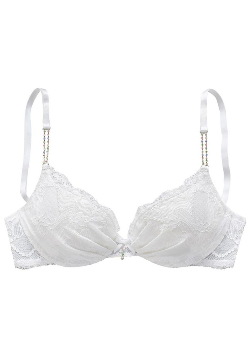Women's Rhinestone Lace Underwire Push-Up Bra