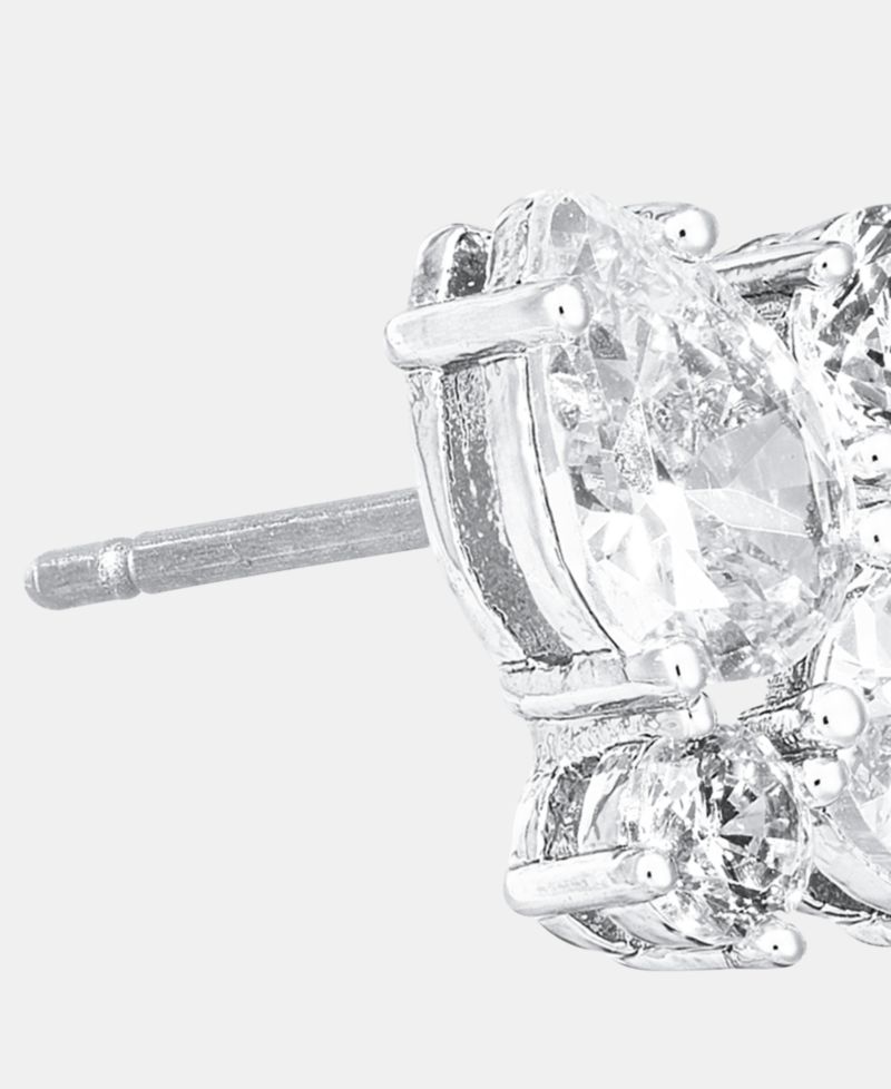 Cubic Zirconia Cluster Stud Earrings