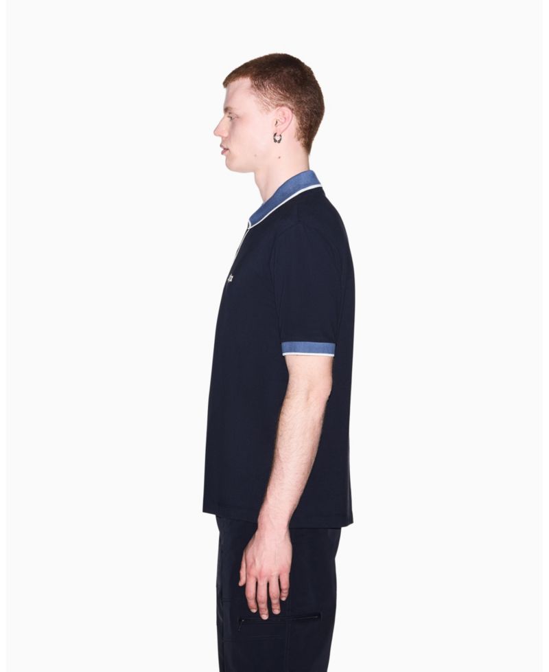 Men's Pique Color Block Tipping Polo Shirt
