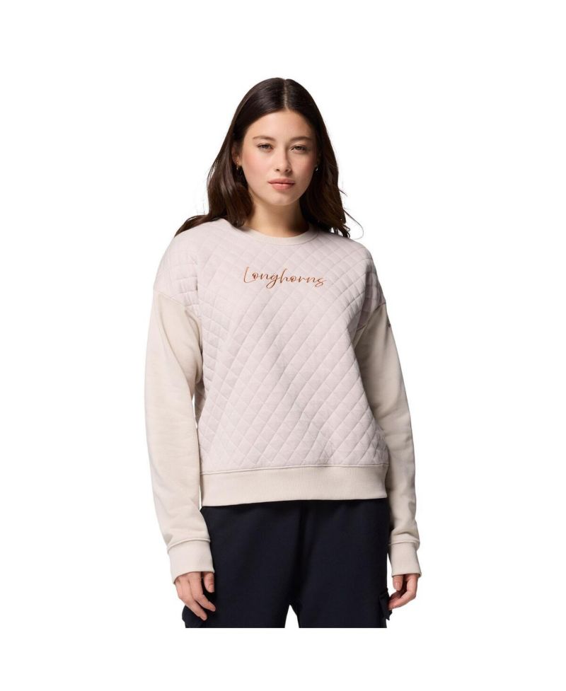 Women's Cream Texas Longhorns Collegiate Hart Mountain Quilted Sweatshirt