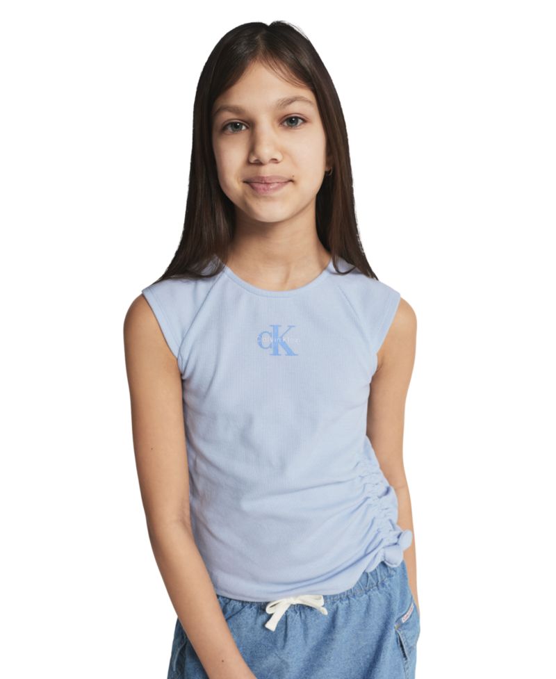 Girls' 7-16 CK Side Ruched Round Neck T-Shirt