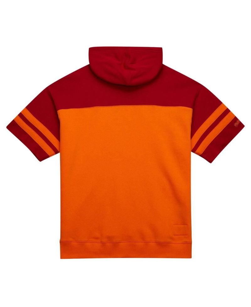 Men's Orange Tampa Bay Buccaneers Off Field Vintage Logo Short Sleeve Pullover Hoodie