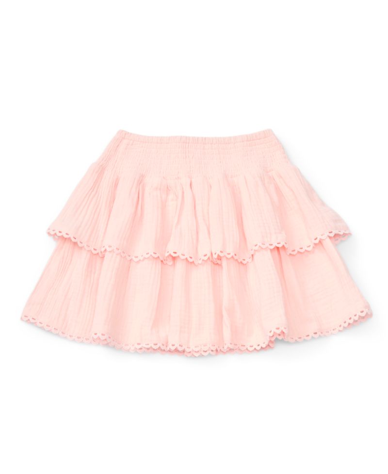 Girls' 7-16 Smocked Two-Tier Skirt