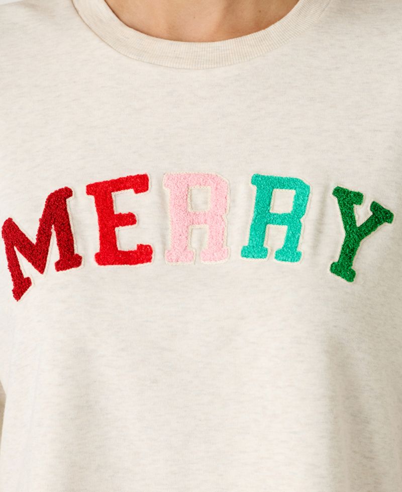 Women's Very Merry Cropped Long-Sleeve Sweatshirt