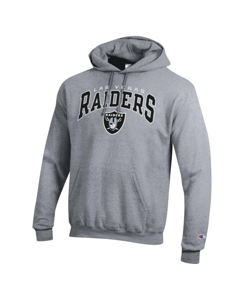 Men's Las Vegas Raiders Powerblend Arch over Logo Screen Print Graphics Fleece Lining Classic Fit Hoodie