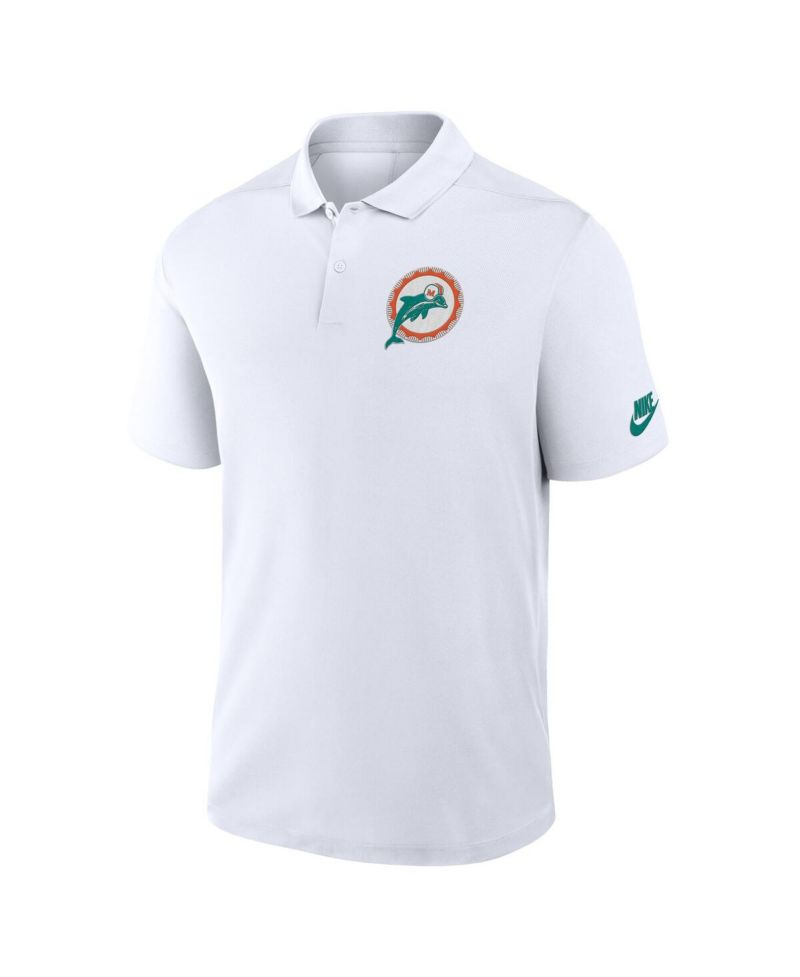 Men's White Miami Dolphins Rewind Victory Performance Polo Shirt