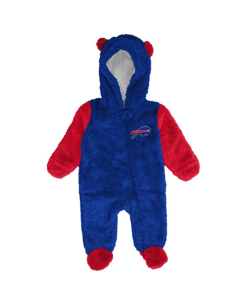 Baby Boys and Girls Royal Buffalo Bills Stay Napping Fleece Bunting Full-Zip Sleeper