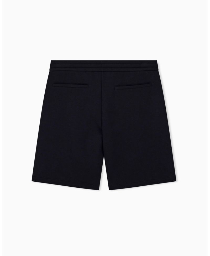 Men's Black And Gold Bonded Cotton Short