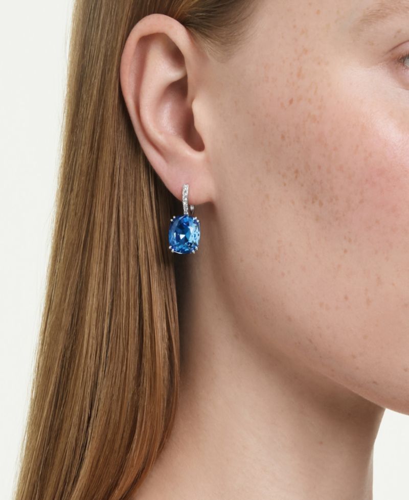 Gold-Tone Plated Colored-Stone Crystal Earrings