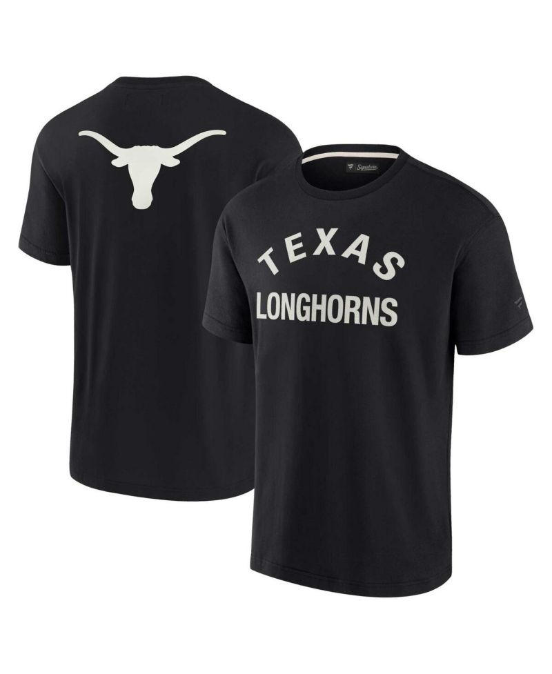 Men's and Women's Black Texas Longhorns Super Soft Short Sleeve T-shirt