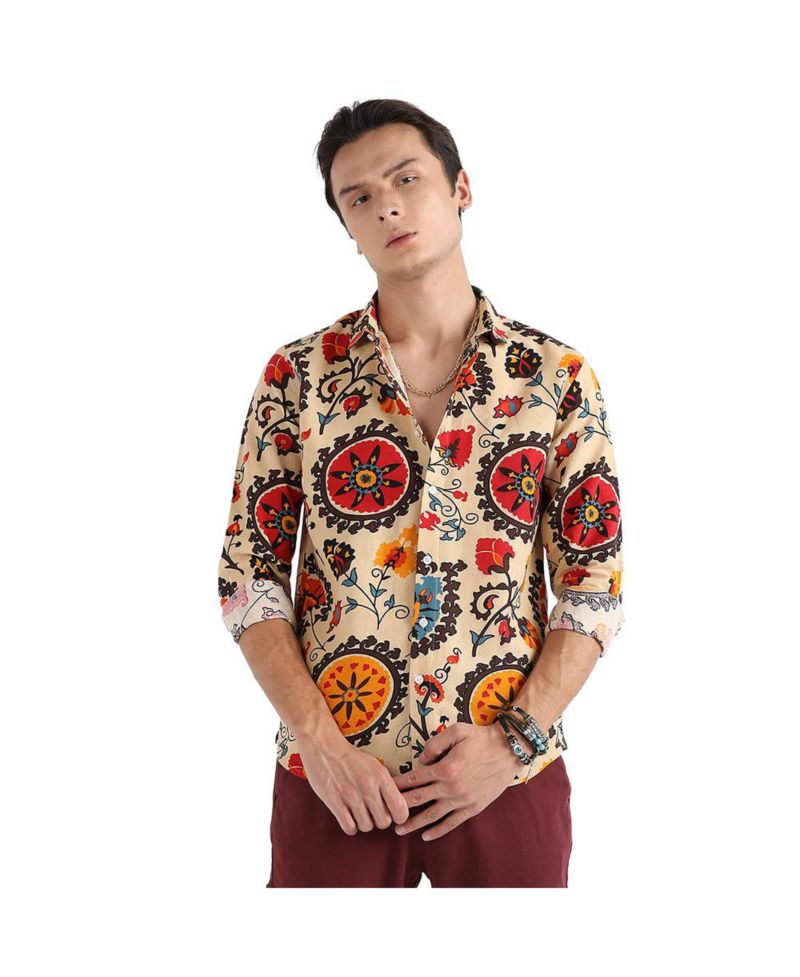 Men's Multicolour Ethnic Floral Shirt