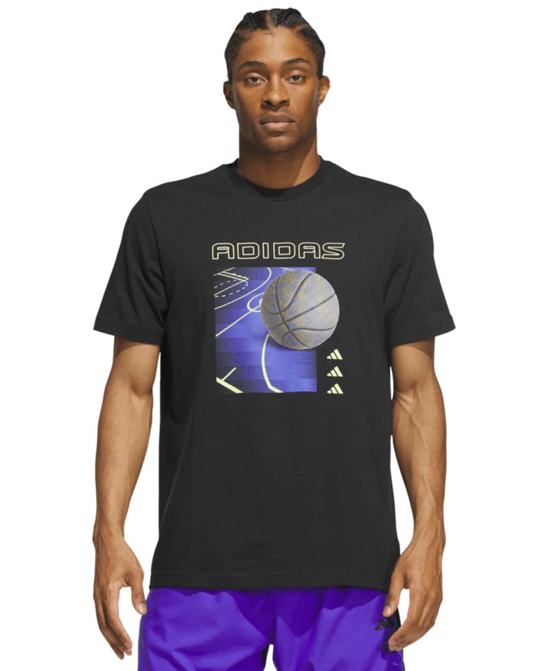 Men's Bold Basketball Court Graphic Crewneck T-Shirt
