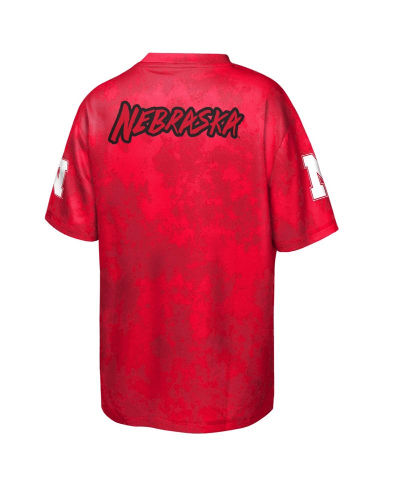 Big Boys and Girls Scarlet Nebraska Huskers Off-Side Sublimated T-Shirt