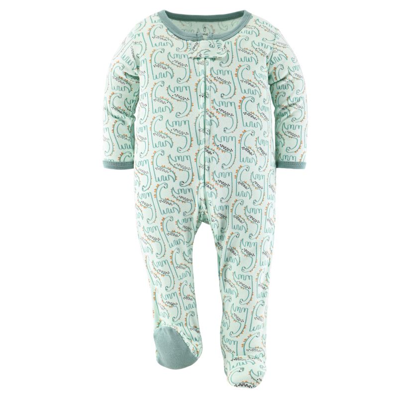 Baby Boys Green Dino Footed Sleepers for Boys, 3 Pack