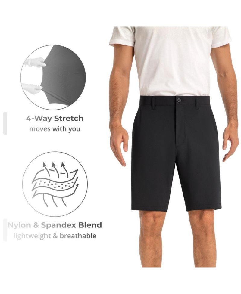 Mens Golf Dress Shorts 8.5” Inseam Casual Chino Shorts Flex Waist