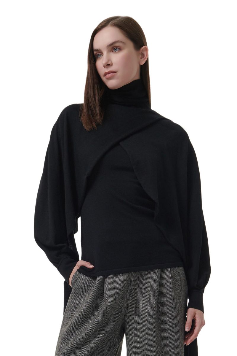 Women's Layered Butterfly Sleeve Knitted Sweater