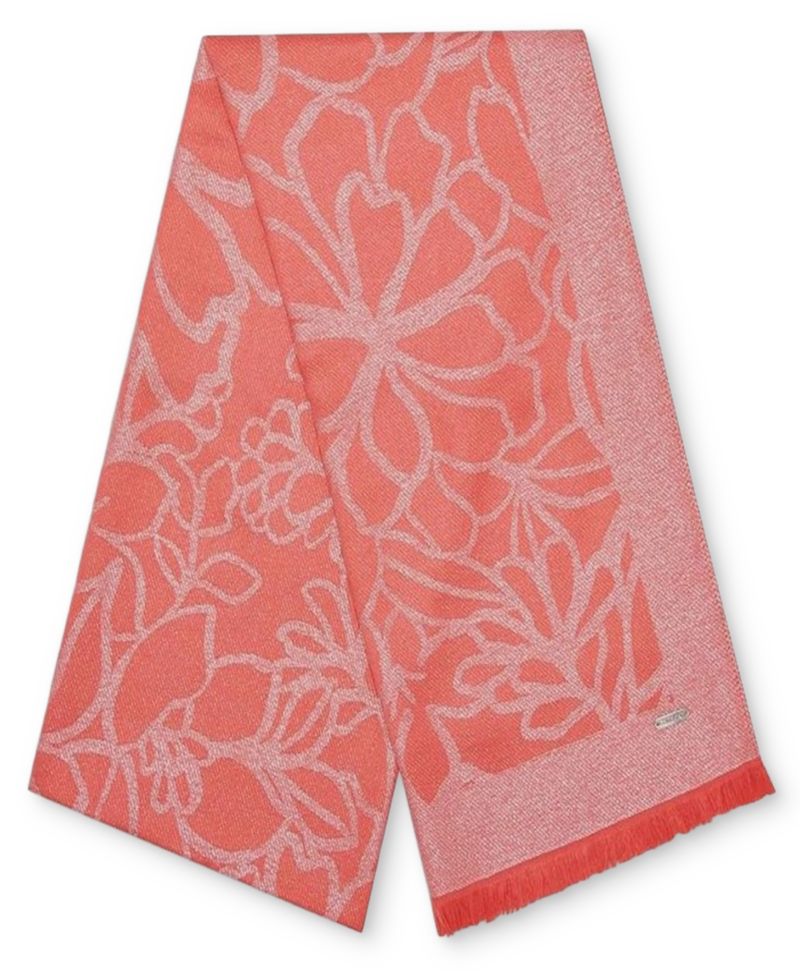 Women's Modern Lurex Floral Wrap Scarf