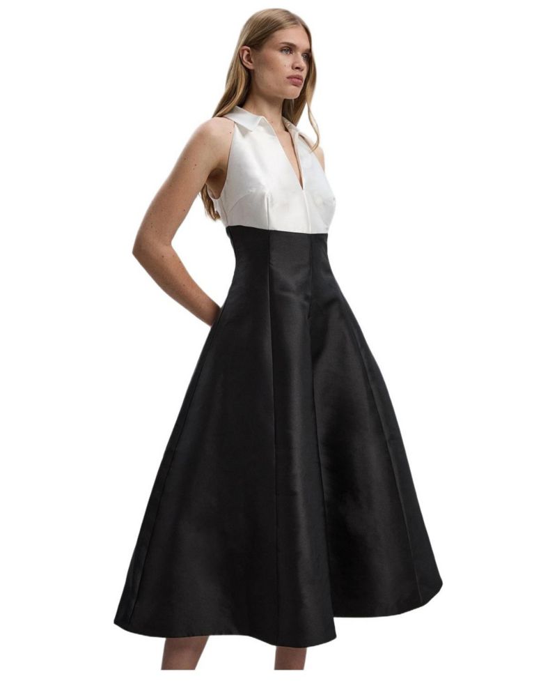Women's Twill Contrast Tux Tailored Dress