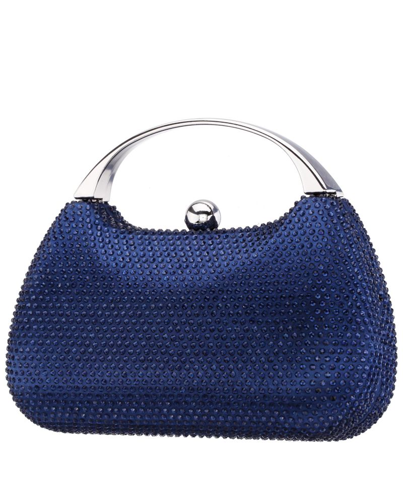 Crystal Minaudiere with Metal Handle
