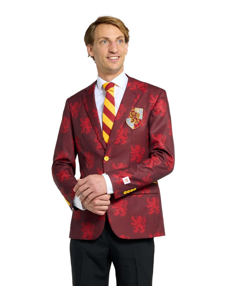 Men's Harry Potter Premium Halloween Costume - House Gryffindor - Slim Fit Suit - Includes Blazer, Pants and Tie