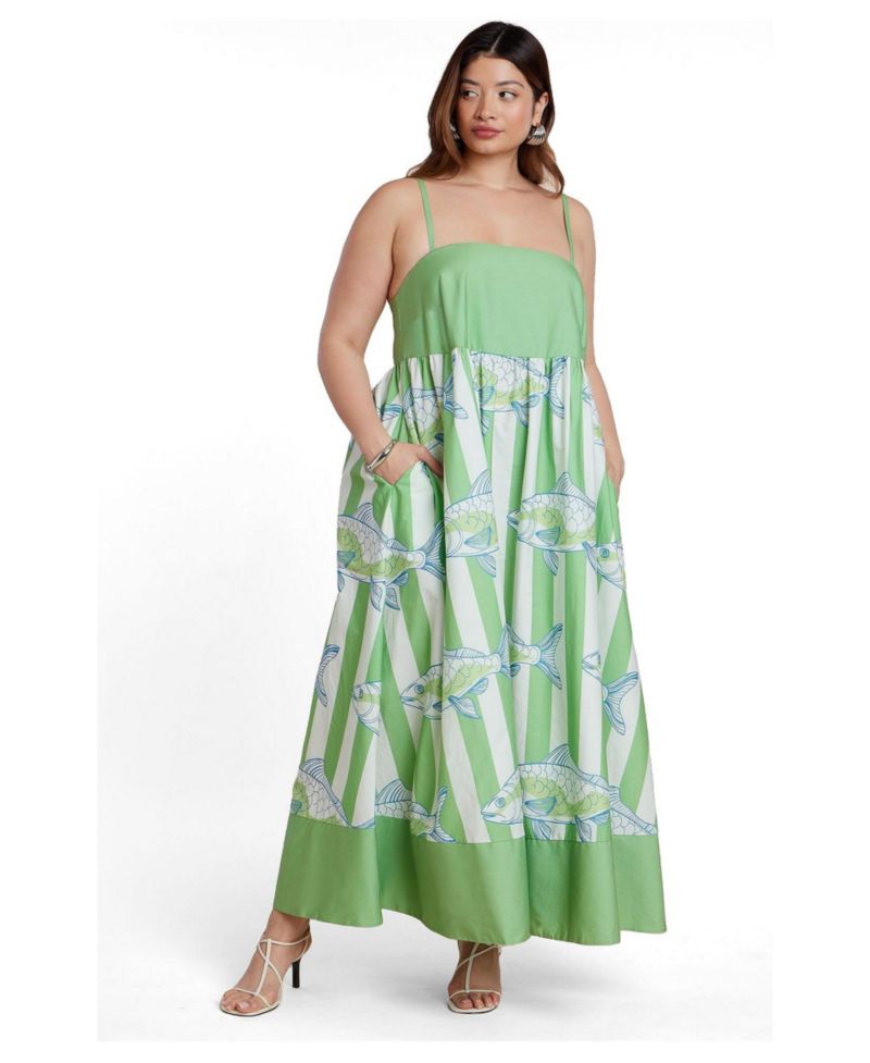 Women's Plus Size Printed Relaxed Maxi Dress