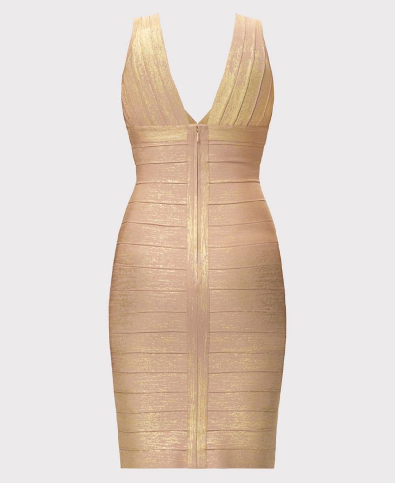 Women's Metallic Backstage Bandage Dress