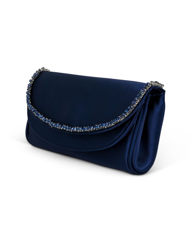 Woman's Talia Double Flap Clutch with Crystal Necklace