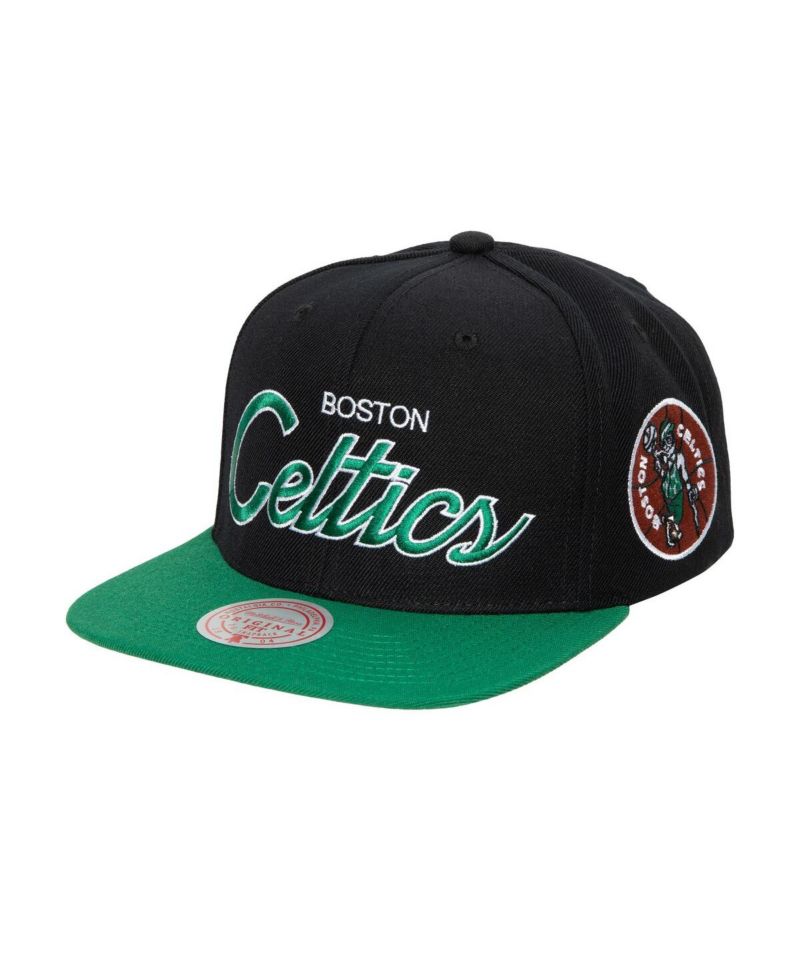 Men's Black Boston Celtics Hardwood Classics MVP Team Script 2.0 Snapback Hat
