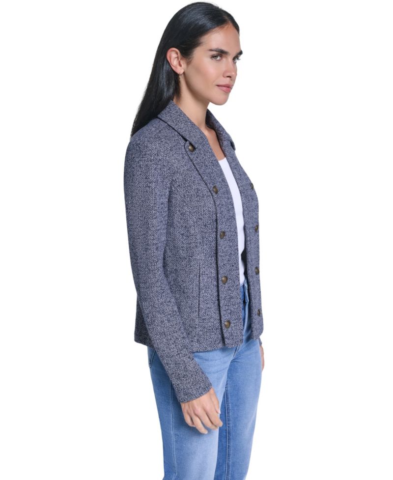 Women's Marled Band Double-Breasted Jacket