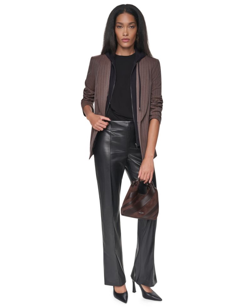 Women's Hooded Collarless Blazer