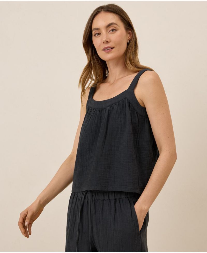 Women's Organic Cotton Coastal Double Gauze Square Neck Cami