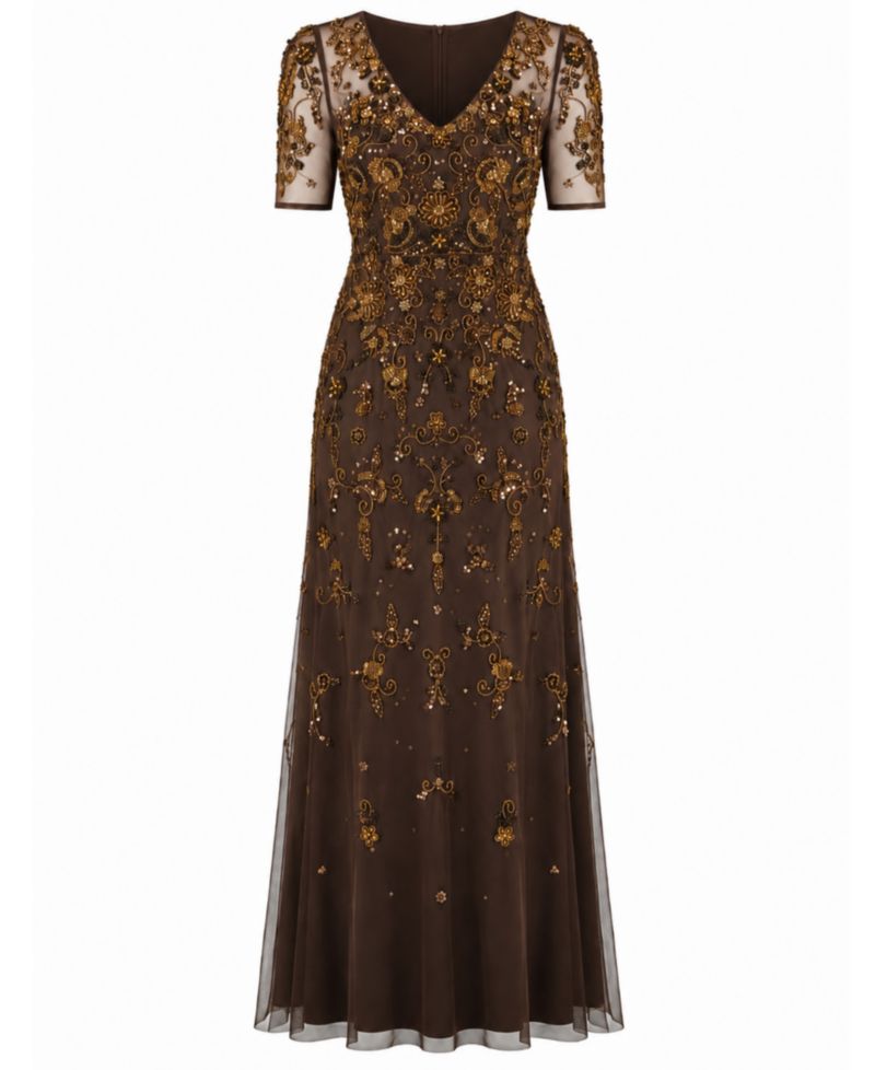 Petite Sequin V-Neck Gown