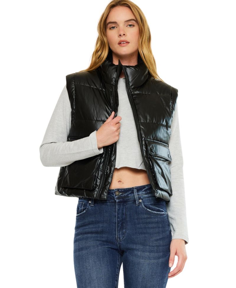 Women's Obsidian Cropped Puffer Vest