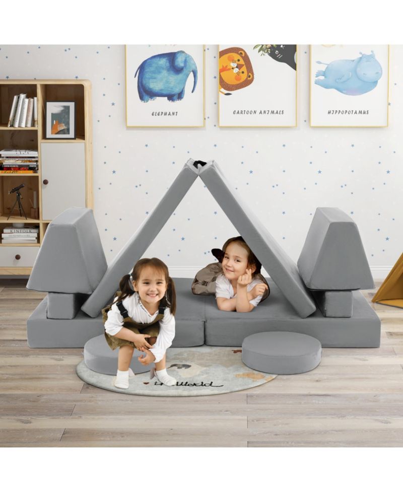 Kids Play Sofa Set Modular Convertible Foam Folding Couch Toddler