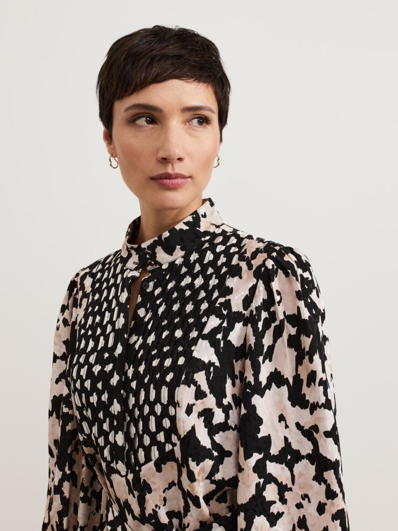 Women's Dolly Mandarin Collar Mini Shirt Dress