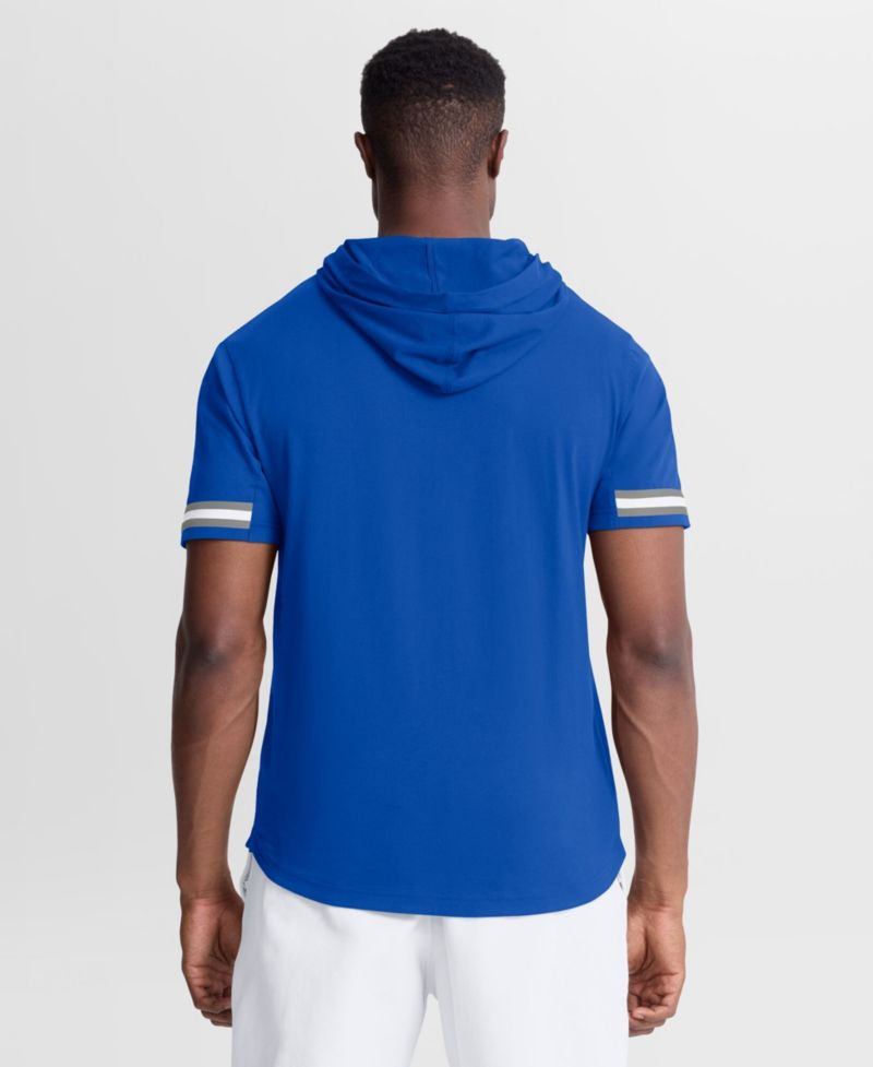 Men's Blue Detroit Lions Optimal Play Short Sleeve Hooded T-Shirt