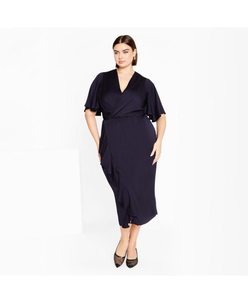 Women's Plus Size Soft Ruffle Dress