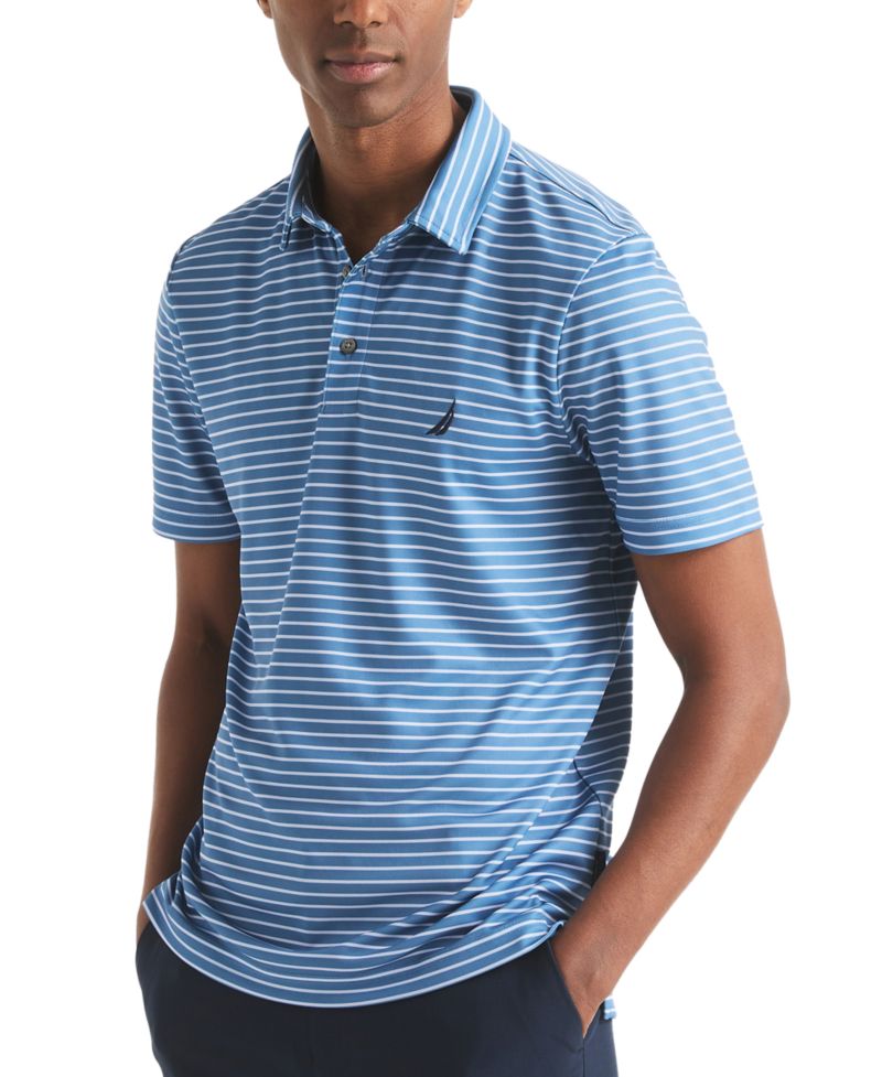 Men’s Classic-Fit Stripe Print Performance Golf Polo Shirt