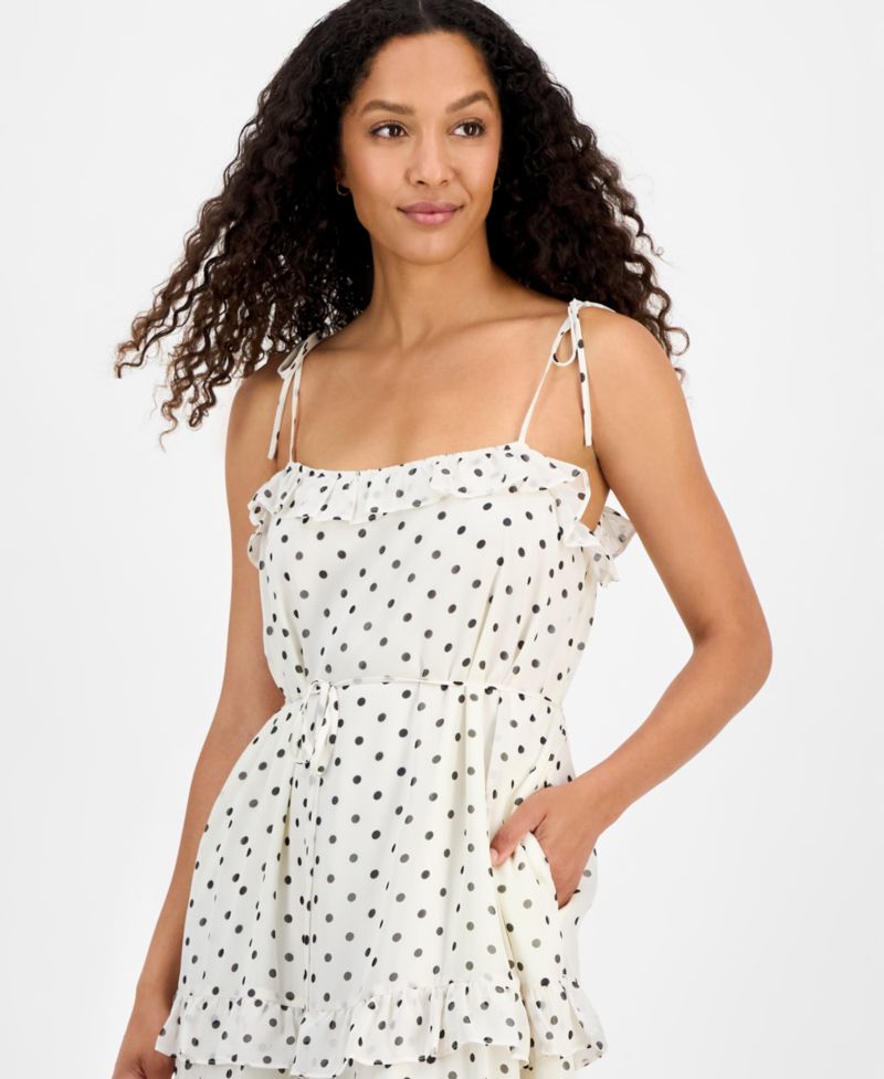 Women's Tie-Strap Ruffle-Tier Maxi Dress