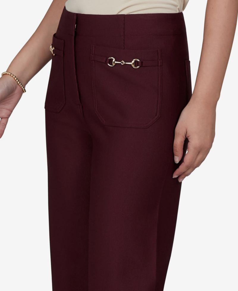 Petite Solid Pique Wide Leg Pull-On Pants