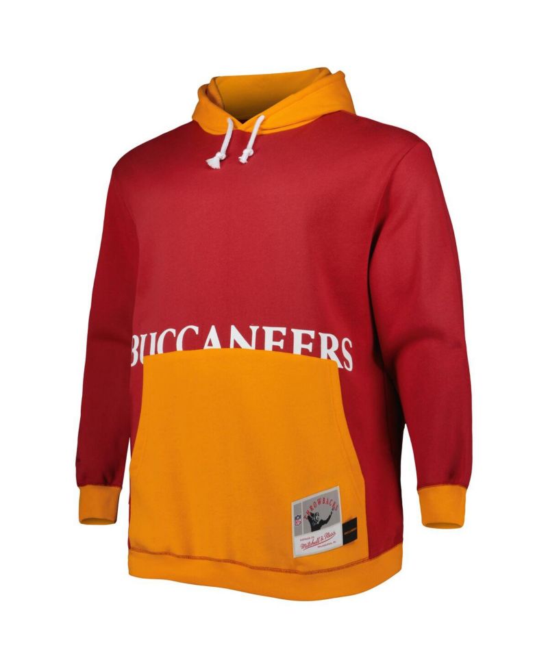 Men's Red, Orange Tampa Bay Buccaneers Big and Tall Big Face Pullover Hoodie