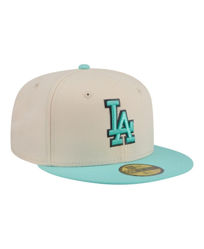 Men's Light Beige/Turquoise Los Angeles Dodgers Two-Tone Color Pack 59FIFTY Fitted Hat