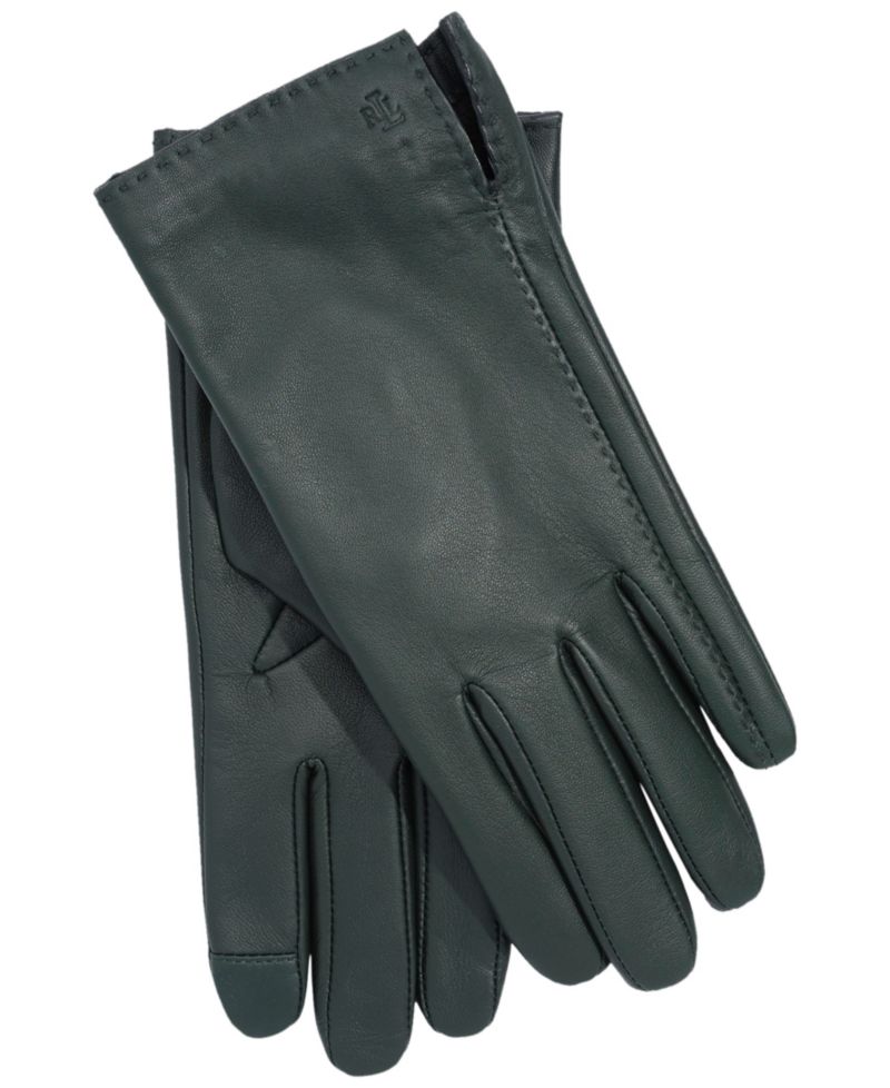 Women's Side Vent Leather Touch Gloves
