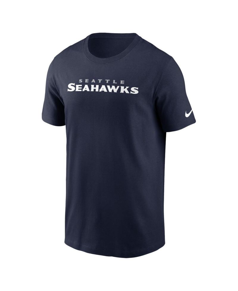 Men's College Navy Seattle Seahawks Primetime Wordmark Essential T-Shirt