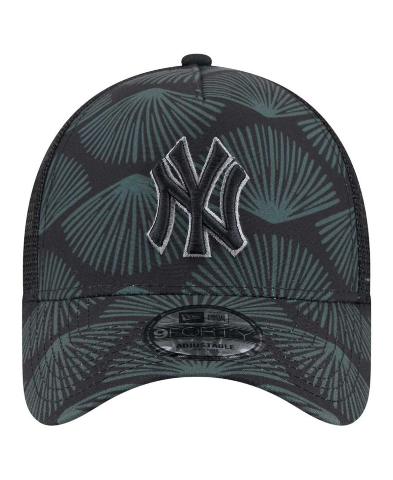 Men's Black New York Yankees 9FORTY A-Frame Trucker Adjustable Hat