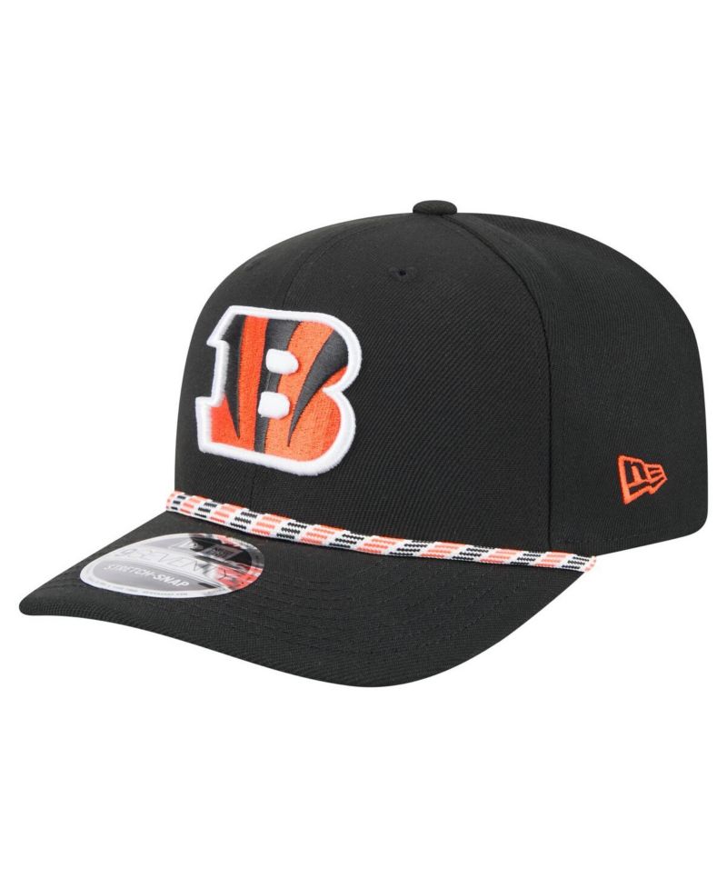 Men's Black Cincinnati Bengals Gameday Multi Rope 9SEVENTY Stretch-Snap Hat