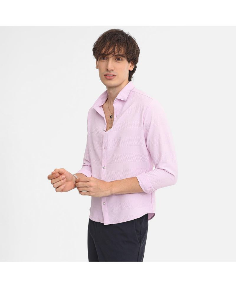 Men's Chevron-Textured Shirt