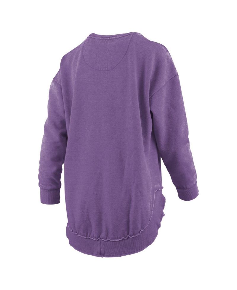 Women's Purple Washington Huskies Melange Poncho Vintage Fleece Long Sleeve Pullover Sweatshirt