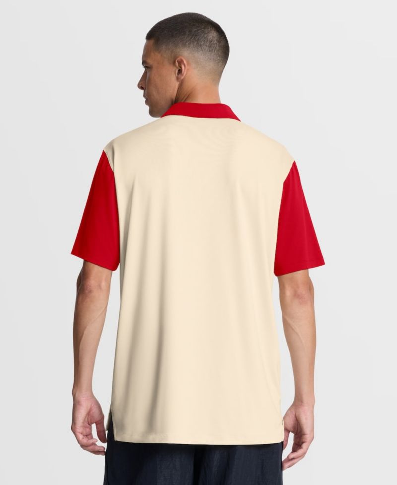 Men's Natural/Scarlet Ohio State Buckeyes Vapor Primary Logo Dri-FIT Polo Shirt