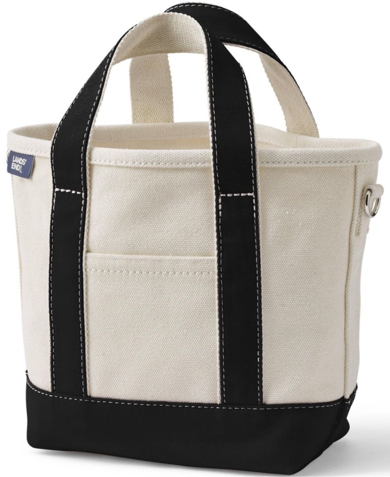 Small 3 Pocket Open Top Canvas Tote Bag